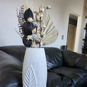 ceramic vase with dried florals